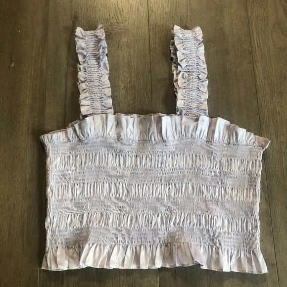 Rebecca Taylor Cotton Smock Top in Sky - Picture 2 of 4